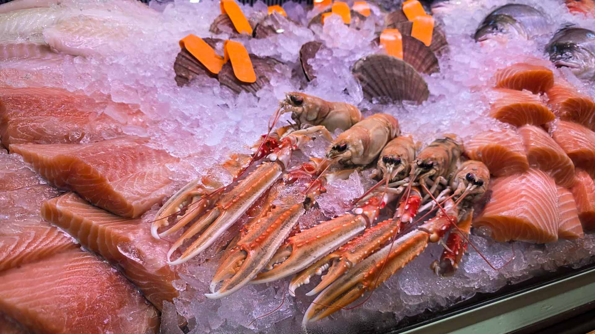 Frischer Fisch auf Kühlung auf der Fish International