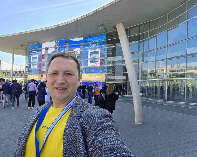 Fischsommelier André Domke auf der Seafood Expo Global in Barcelona