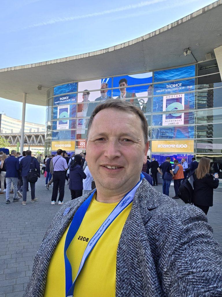 Andre Domke auf Seafood Expo Global in Barcelona